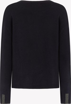 Serena Bute Merino Wool Relaxed Fit Jumper - Navy Blue