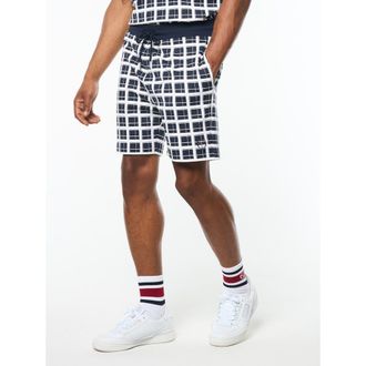 Sergio Tacchini Damarindo Check Short in Maritime Blue at Nordstrom, Size Xxx-Large