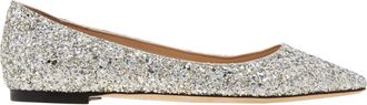 Jimmy Choo London Romy Coarse Glitter Flats, Brand Size 34.5 ( US Size 4.5 )