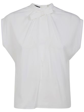DRHOPE Silk Blend Bow Blouse