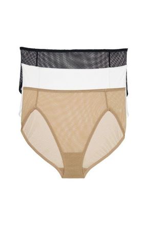 Skarlett Blue Jolie Sheer Lace French Cut Brief 3-Pack in Black/white/nylon at Nordstrom, Size X-Large