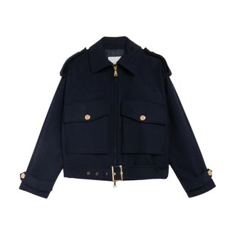Ermanno Scervino Lange jas met riem - Dames - Jassen - Blauw - Maat: 2XS