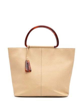 Chanel 1997-1999 Grained Calfskin Tortoise Top Handle tote bag - Brown