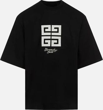 Givenchy Mens Givenchy 4G 1952 Embroidered Logo Oversized T-Shirt in Black - Size: 36