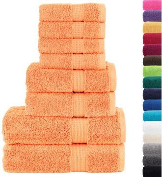 vidaXL Juego De Toallas Premium Solund 8 Unidades Naranja 600 Gsm Vidaxl