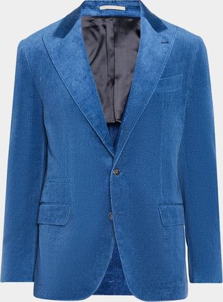 Brunello Cucinelli Men & apos;s Velvet Single-Breasted Suit Jacket