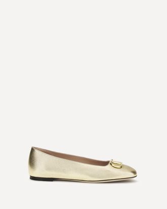 Valentino Garavani Ballerine VLogo Signature in pelle laminata Woman 36.5