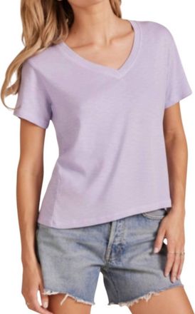 bobi Boyfriend Short Sleeve Tee In Lilac