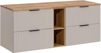 Petits Meubles Mueble bajo lavabo 2 compartimientos estratificado Beige