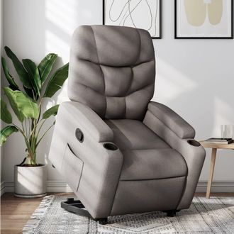 vidaXL Vidaxl - Sill&oacute;n Reclinable Elevable Tela Gris Taupe