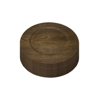 Gibson Home Feri 13 Wooden Skin Luxe Chargers, Set of 12