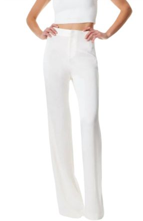 Alice & Olivia Deanna High Waisted Pants In Ecru