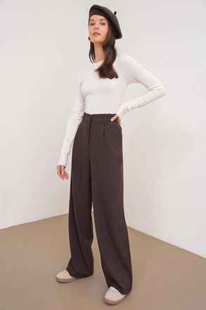 Mixray Hoge Taille Palazzo Broek met Zakken