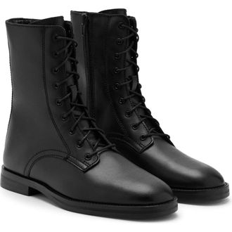 Mango Leather Ankle Boot in Black at Nordstrom, Size 6.5Us