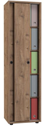 ebuy24 Armario De Oficina Vcm Con 5 Compartimentos Armario De Archivo Moderno Con Puertas Correderas Dimensiones Aprox. Al. 168 X An. 49 X T. 38 Cm - Ulas 5-