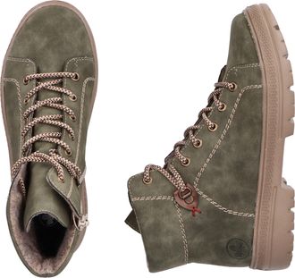 Rieker Damen Stiefeletten 79454 Dunkelbraun - Klassische Kurzstiefel Mit Reißverschluss