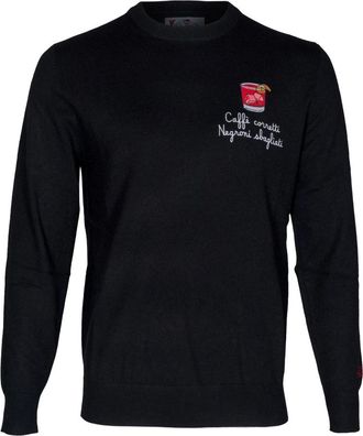 MC2 Saint Barth Heron Light Crewneck Sweater - Heren - Ronde hals truien - Zwart - S - Wol - Truien & Vesten