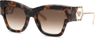 Philipp Plein SPP120M 0KHA Womens Sunglasses Tortoiseshell Size 53