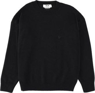 Msgm Black Crew Neck Sweaters