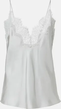 R&oacute;he Lace-trimmed silk top
