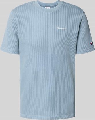 Champion T-Shirt mit Strukturmuster und Rundhalsausschnitt in Rauchblau, Größe XXL