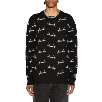 Ksubi Skript Knit Crewneck Sweater In Black