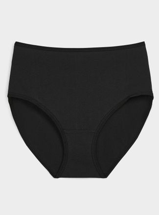 Miiyu Womens Elastic edging high-waist classic Hipster Panties 100% organic cotton