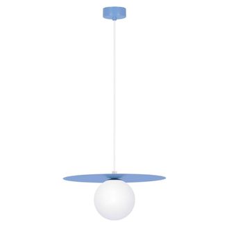 OEM Lampada A Sospensione Con Paralume A Disco Blu &Oslash;25cm Robin 1xg9 10w K-5446 Kaja
