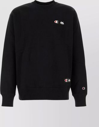Champion graphic print ribbed hem cuffs sweater