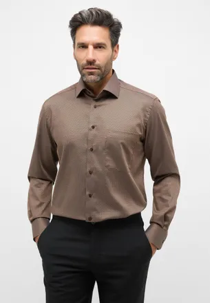 Eterna Langarmhemd ETERNA COMFORT FIT, Herren, Gr. 52, Normalgr&ouml;ssen, beige (taupe), 100% Baumwolle, normal, Manschette, Hemden Langarmhemd, NON IRON (b&uuml;gelf