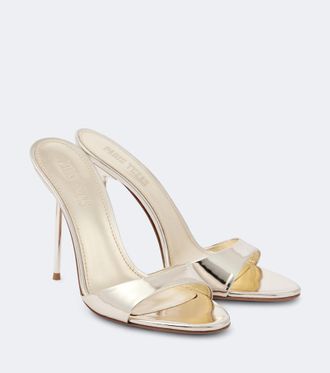 PARIS TEXAS Lidia 105 mirrored leather mules