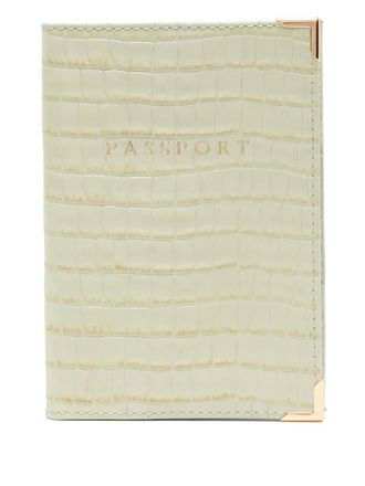 Aspinal of London leather passport cover - Green