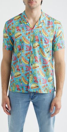 Boardies Barbecue Print Camp Shirt in Blue at Nordstrom, Size X-Large