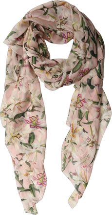 Dolce & Gabbana Pink Silk Floral Chiffon Long Stole Womens Scarf