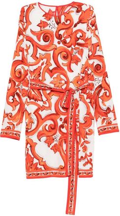 Dolce & Gabbana Maiolica zijden jurk met print