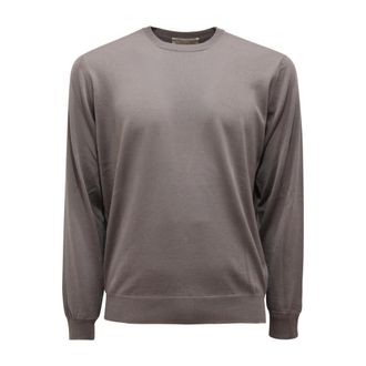 FILIPPO DE LAURENTIIS Round-neck Knitwear, male, Gray, L, O8415 Maglione Wool Jumper