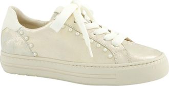 Paul Green Dinah Faux Pearl Trim Sneaker in Mineral Cream Antic Combo at Nordstrom, Size 10.5Us