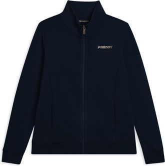 Freddy Felpa da donna zip e collo alto con logo minimal