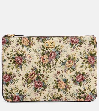 Valentino Garavani VLogo Signature floral jacquard pouch