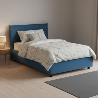 Dmora Dmora - Cama De Plaza Y Media Dbar&aacute;, Cama Contenedor Con Revestimiento De Tela, 100% Made In Italy, Apertura Frontal, Con Colch&oacute;n 120x200 Cm Incluido,