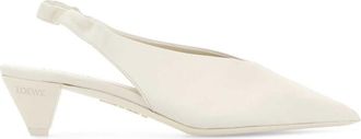 Loewe White Slingback Pumps