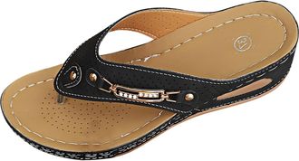 Generic 2026 Womens Summer Fashion Solid Color Hollowed Out Drill Clip Toe Slippers Casual Comfort Lightweight Non Slip Shoes (Black, 6.5)