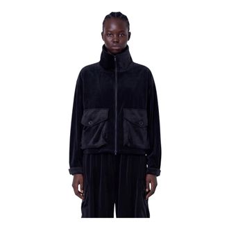 Yohji Yamamoto Blus&oacute;n utilitario de pana de terciopelo - Jackets - Mujer - Negro - S