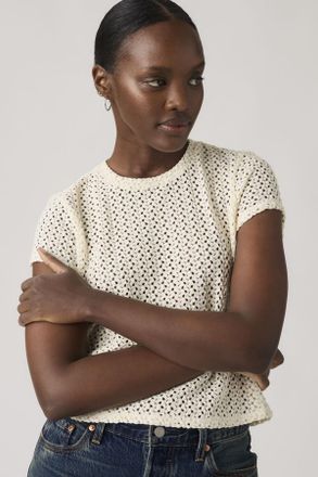 Levi's T-shirt in pizzo con motivo floreale Fiona - Donna - XS - Bianco / Egret