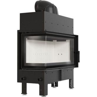 Kratki Kamineinsatz KRATKI FLOKI L Ecke links 12 kW Montagesatz mit T&uuml;rfeder