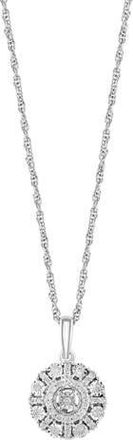 Effy Sterling Silver Diamond Disc Pendant Necklace in White/Silver at Nordstrom Rack, Size 18