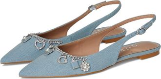 Guess Daisee Womens Flat Shoes Light Blue Synthetic : 9.5 M, Rubber