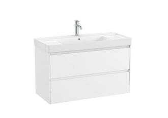 Roca Roca - Pack Unik Mueble Base De 2 Cajones + Lavabo Ona Color: Blanco Mate