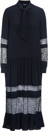 Trussardi Midi-jurk met kanten afwerking - Dames - Jurken - Zwart - Maat: 3XS