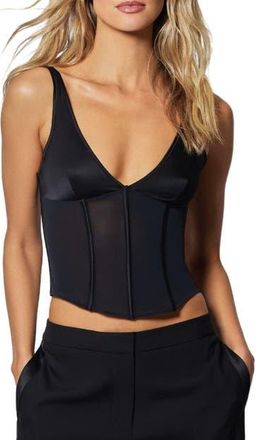 Kiki De Montparnasse Soie Corset Tank Top in Black at Nordstrom, Size X-Small